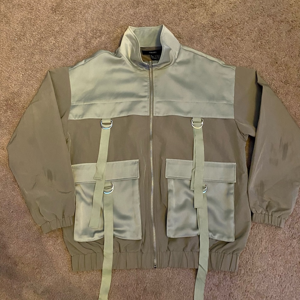 Forever 21 Utility Jacket | Olive / Light Green | Size: Small